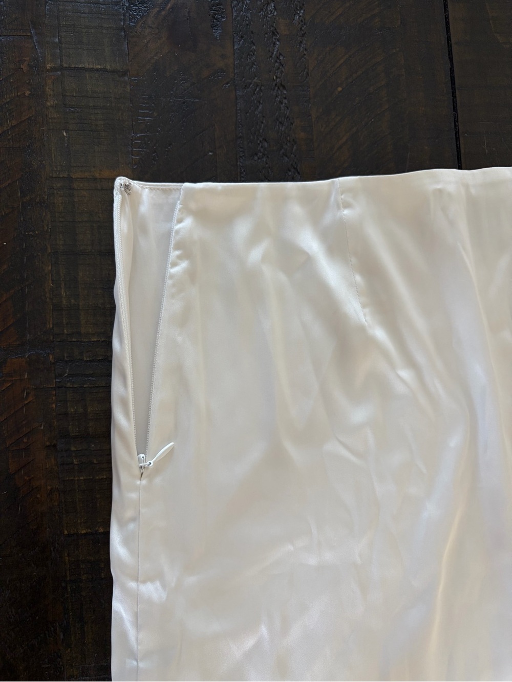 Sunday Best Cream Satin Mini Skirt - Picture 6 of 8